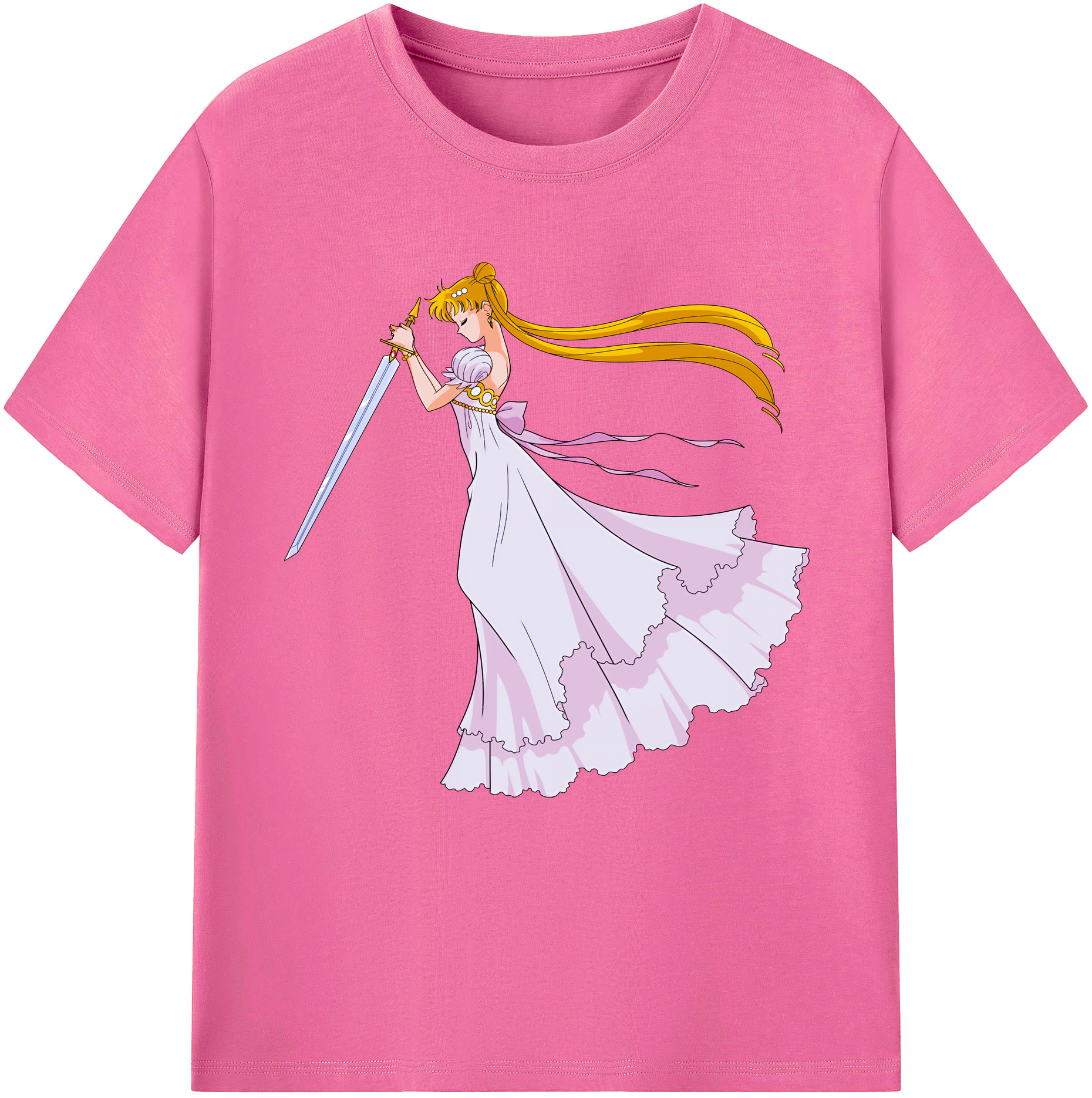 （画像用） 美少女戦士セーラームーン 愛野 美奈子 あいの みなこ Sailor Moon Aino Minako レディースカジュアルプリントTシャツ（綿100％）